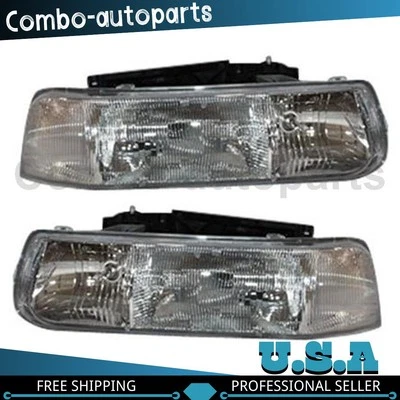 Conjunto de faros izquierdo derecho para Chevrolet Silverado 1500 HD 2002-2002 Foto 1 de 3
