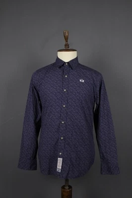 LA MARTINA Slim Fit Navy Paisley Cotton Long Sleeve Button Down Shirt Size L - Image 1 of 4