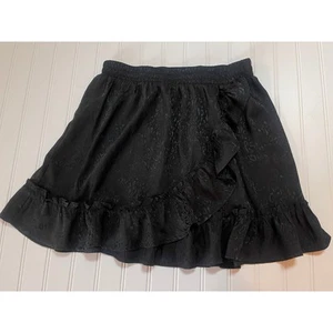 Art Class Black Animal Print Skirt Elastic Waist - Size Girl's XL 14/16 - Picture 1 of 7