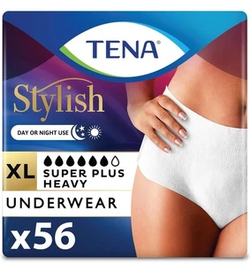 Tena Stylish Disposable Super Plus Heavy Absorbency Incontinence Underwear XL 56 - Picture 1 of 5