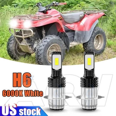 2X H6M Headlight For Kawasaki Prairie 360 2003-2008 Super Bright White LED Bulb - Image 1 of 4