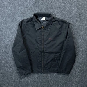 Vintage Dickies Full Zip Quilted Lined Jacket Detroit Style Size Large Black - Picture 1 of 7