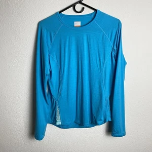 Icebreaker Bodyfit 200 Long Sleeve Top W's Large Picton Blue 100% Merino Wool - Picture 1 of 10