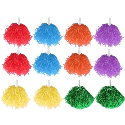  12 Pcs Cheer Poms Cheerleading Cheering Prop Accessories for Girls - Image 1 of 4