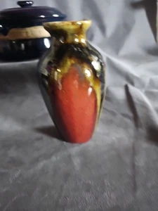 Vintage Ceramic Pottery Vase Drip Glaze Retro Boho Mid-Century Modern 6" tall - Picture 1 of 10