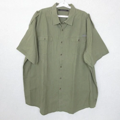 Sean John Shirt Mens 4XLT Short Sleeve Button Up Linen Blend Utility Pockets - Image 1 of 4