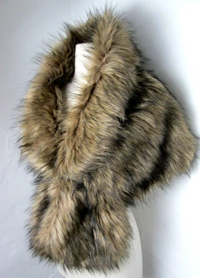 Abrigo envolvente vintage de piel sintética forrado con estola con capa de chal Foto 1 de 4