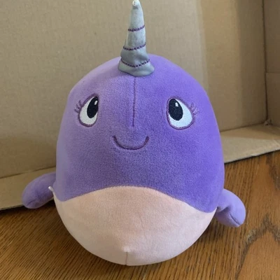 Animal Adventure 2020 Narwhal Plush Stuffed Purple Unicorn Whale 9" Toy - Image 1 of 4
