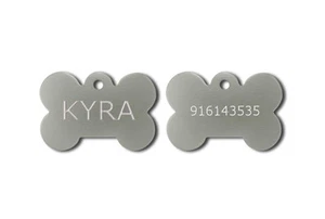 Medaglietta Cane Gatto a forma di OSSO ARGENTO 32x22 mm. INCISIONE GRATUITA - Imagen 1 de 1
