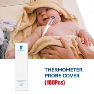 100pcs Digital Thermometer Probe Covers Disposable Protectors Electronic Covers - Picture 1 of 11