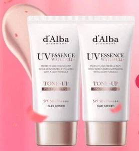 D'ALBA Waterfull UV Essence Tone-Up Sun Cream PINK CORRECTING 50ml+50ml SET - Picture 1 of 2