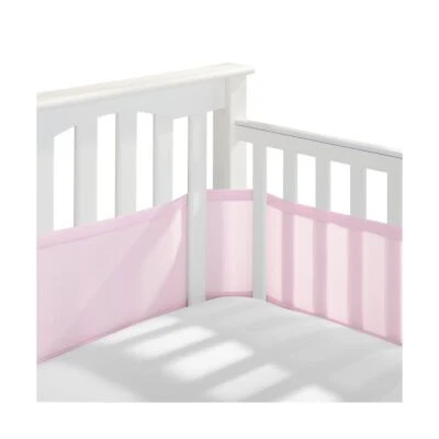 BreathableBaby Breathable Mesh Crib Liner – Classic Collection – Light Pink –... - Image 1 of 4