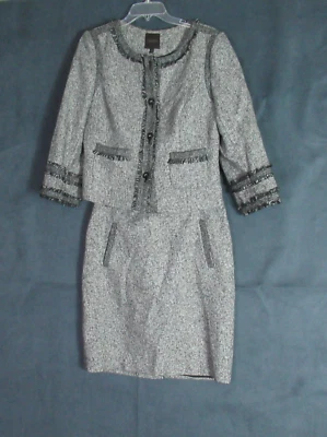 Traje de mujer The Limited Collection grande gris blazer falda conjunto flecos trabajo 2 piezas Foto 1 de 4