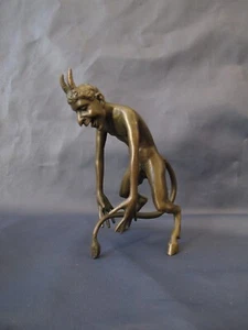 SATYR DEVIL Art Deco bronze sculpture Figurine Signed 1 - Picture 1 of 5
