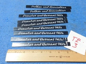 Wurlitzer 1900 era Program Holder Record Song Genre Classification Strips - Picture 1 of 1