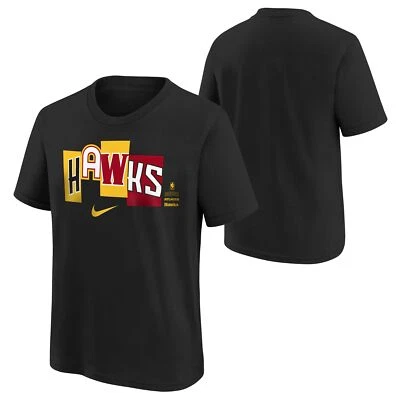 Nike NBA Boys Youth (8-20) Atlanta Hawks Mixtape Short Sleeve Tee, Black - Image 1 of 2