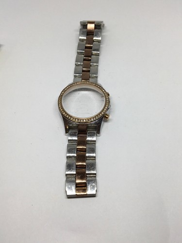 Michael Kors Orologio Bracciale Link Cassa Uso Per Ricambi Cinturino 20mm Oro A755