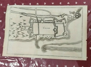 ANCIENT ORIGINAL ENGRAVING CARTE MAP CALAIS FRANCE XVII SEC. - Picture 1 of 2
