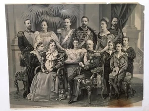 Antique 19c Victorian Royal Family of Oscar II Sweden Original Lithograph Print - Picture 1 of 9