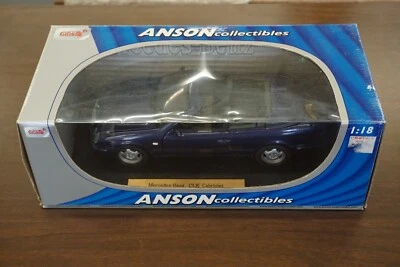 Anson 1/18 Scale Mercedes CLK Cabriolet Blue Convertible (4321) - Image 1 of 4