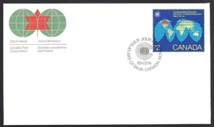 🍁Canada   # 977    "MAP OF THE EARTH"       Brand New  1983  First Day Cover - Picture 1 of 2
