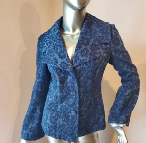 J.Jill Black Brocade Floral Jacket Blazer Women's Size 2 Formal Slim Fit Career - Picture 1 of 7