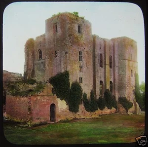 Linterna mágica de vidrio COLOR CASTILLO KENILWORTH C1910 INGLATERRA WARWICKSHIRE - Imagen 1 de 2