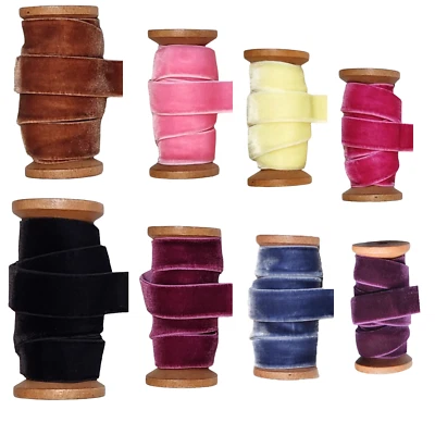 Elastic Velvet Ribbon Premium Quality 16mm  Stretch Velvet 1 Meter - Image 1 of 3