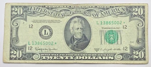 1950 D Vintage $20 Federal Reserve STAR Note - San Francisco -Twenty Dollar Note - Picture 1 of 2