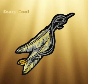Nuevo parche pluma indio dorado bordado motociclista hierro - Imagen 1 de 3
