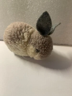 STEIFF Wool Pom Bunny Rabbit Purple & White with Hazel Eyes 7135/04 - Image 1 of 4