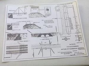 1897 PRR Pennsylvania Railroad Different Types Of Bridges & Signs Standard Plans - Picture 1 of 1