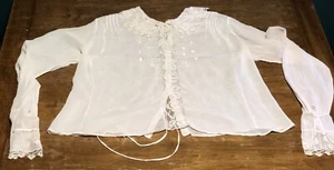Antiguo corpiño eduardiano transparente para blusa busto de 36" botones de encaje floral - Imagen 1 de 20
