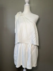 Lulus Destined for Chicness White One-Shoulder Romper Size XL Vaca Resort NWT - Picture 1 of 13
