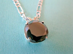 2.93ct 100% REAL EARTH MINED NATURAL BLACK DIAMOND NECKLACE, CERTIFICATE,PENDANT - Picture 1 of 10