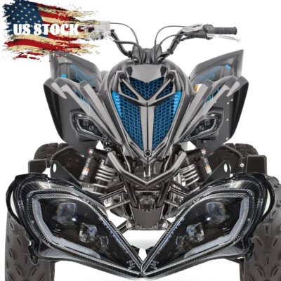 Led Headlights For Yamaha Raptor YFZ 450 450R 450X 700R YFM 250 350 700 w/Turn - Image 1 of 4