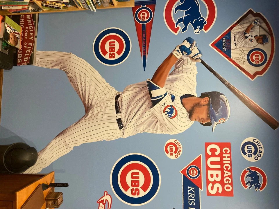 KRIS BRYANT CHICAGO CUBS MVP 4 фута 3 дюйма x 7 футов 6 дюймов в натуральную величину настоящая большая толстая голова все дополнения - Изображение 1 из 1