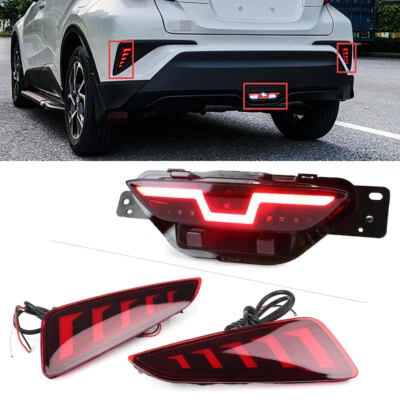 ForToyota CHR C-HR 2018-2021 2X 后雾灯 LED + 1x 后保险杠尾灯 — 第 1/4 张图片