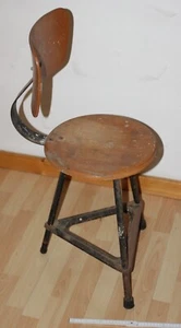 dachbodenfund werkstatt stuhl 3 bein lehne industrie design alt vintage deko unr - Bild 1 von 19