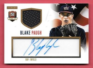 2014 Blake Paugh Panini USA Baseball Rookie Auto Jersey 87/99