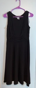 MADISON LEIGH Women's Sleeveless Dress Dark Brown Petite Ruffle Size 8 P - Picture 1 of 4