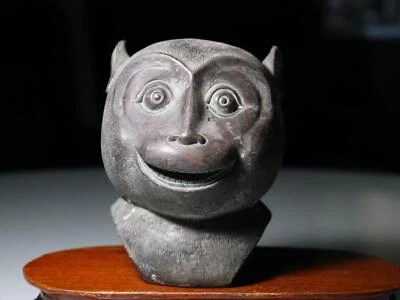 China Colección Popular Dinastía Antiguo Cobre Bronce Cabeza de Mono Estatua Arte Ornamento Foto 1 de 4