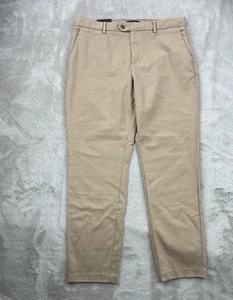 Banana Republic Pants Mens 34x32 Brown Grayson Slim Tapered Leg Plaid Dress Work - Picture 1 of 15