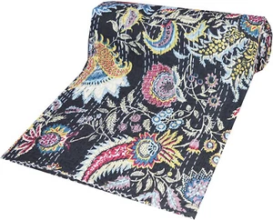 Manta Kantha de algodón con estampado de cachemira hecha a mano Kantha 90X60 pulgadas - Imagen 1 de 3