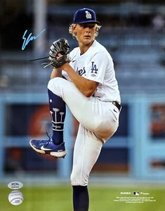 EMMETT SHEEHAN DODGERS SIGNED MLB DEBUT VS GIANTS 11X14 PHOTO BLUE PSA WITNESS - Picture 1 of 3