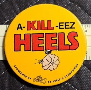 Vintage Maryland Terrapins Pinback Button "A-Kill-EEZ Heels" (UNC Tarheels) - Picture 1 of 11