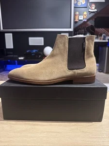 Paul Smith P.S. Gerald Chelsea Boots Mens Size 10 Sand Suede - Picture 1 of 5