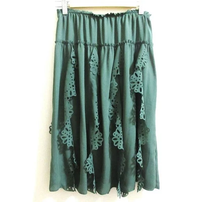 Falda acampanada reunida hasta la rodilla See by Chloe talla 36 verde para mujer USADA Foto 1 de 4