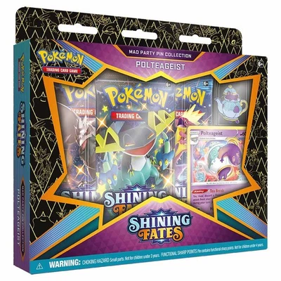 Pokemon Sword and Shield 4.5 Shining Fates Mad Party Pin Collection Polteagei...
