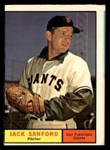 1961 Topps Jack Sanford #258 MISCUT EX-MT San Francisco Giants - Picture 1 of 2